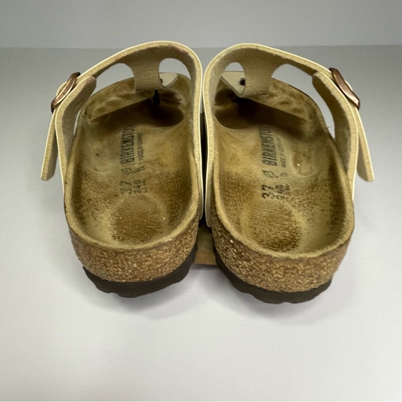 Birkenstock Gizeh Sandals Women’s EU 37 US 6 Gold Metallic Birko-Flor Thong - Picture 7 of 15